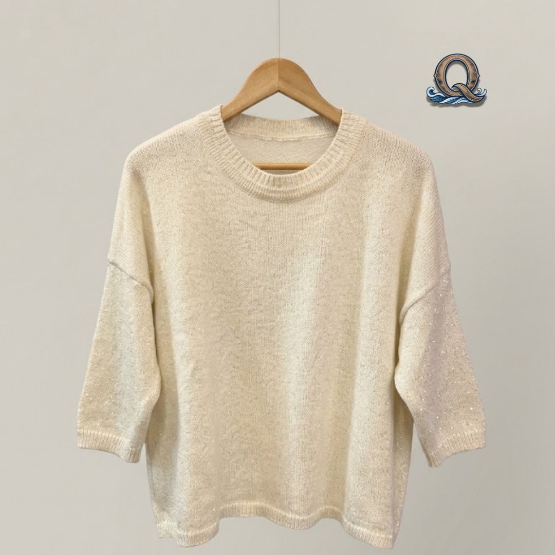 Remeron Merino Crudo con Lúrex Plata "A Brillar Mi Amor"